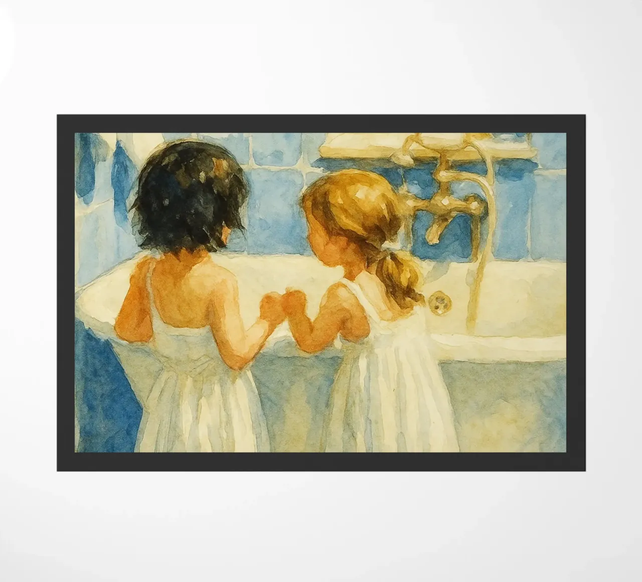 due bambine in bagno zerbino da pakazi