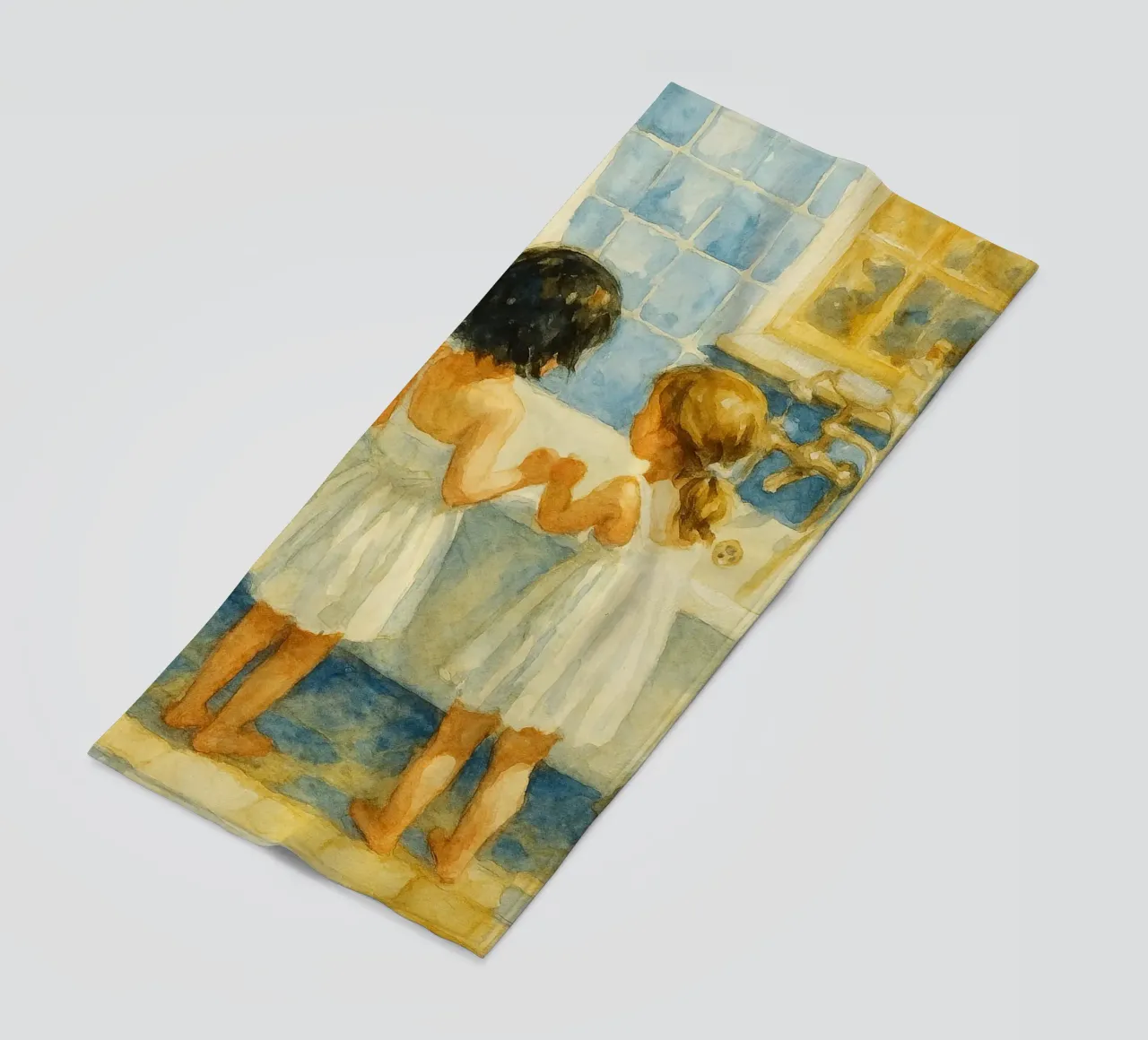 due bambine in bagno telo mare da pakazi