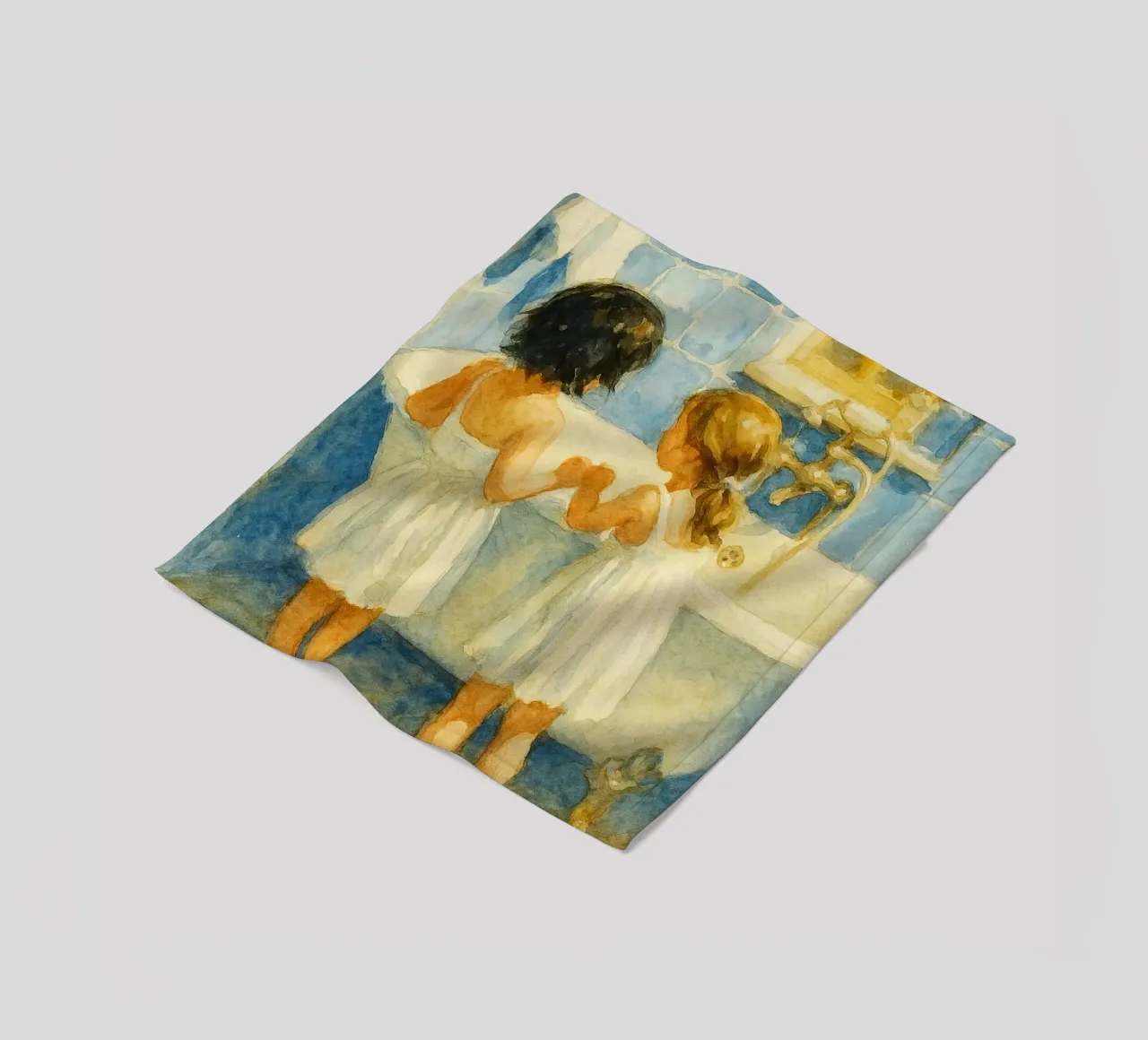 due bambine in bagno coperta in pile da pakazi