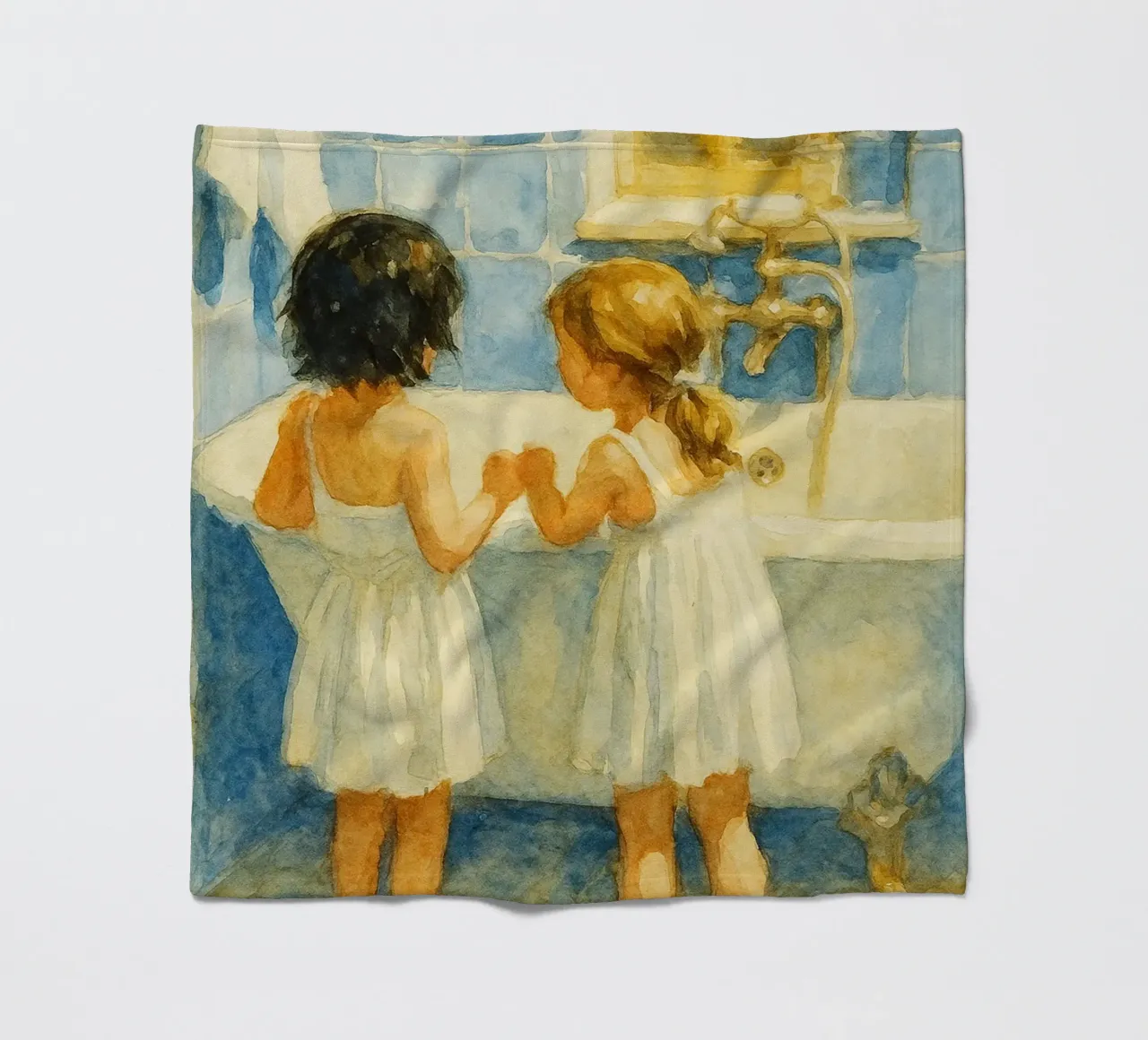 due bambine in bagno coperta in pile da pakazi