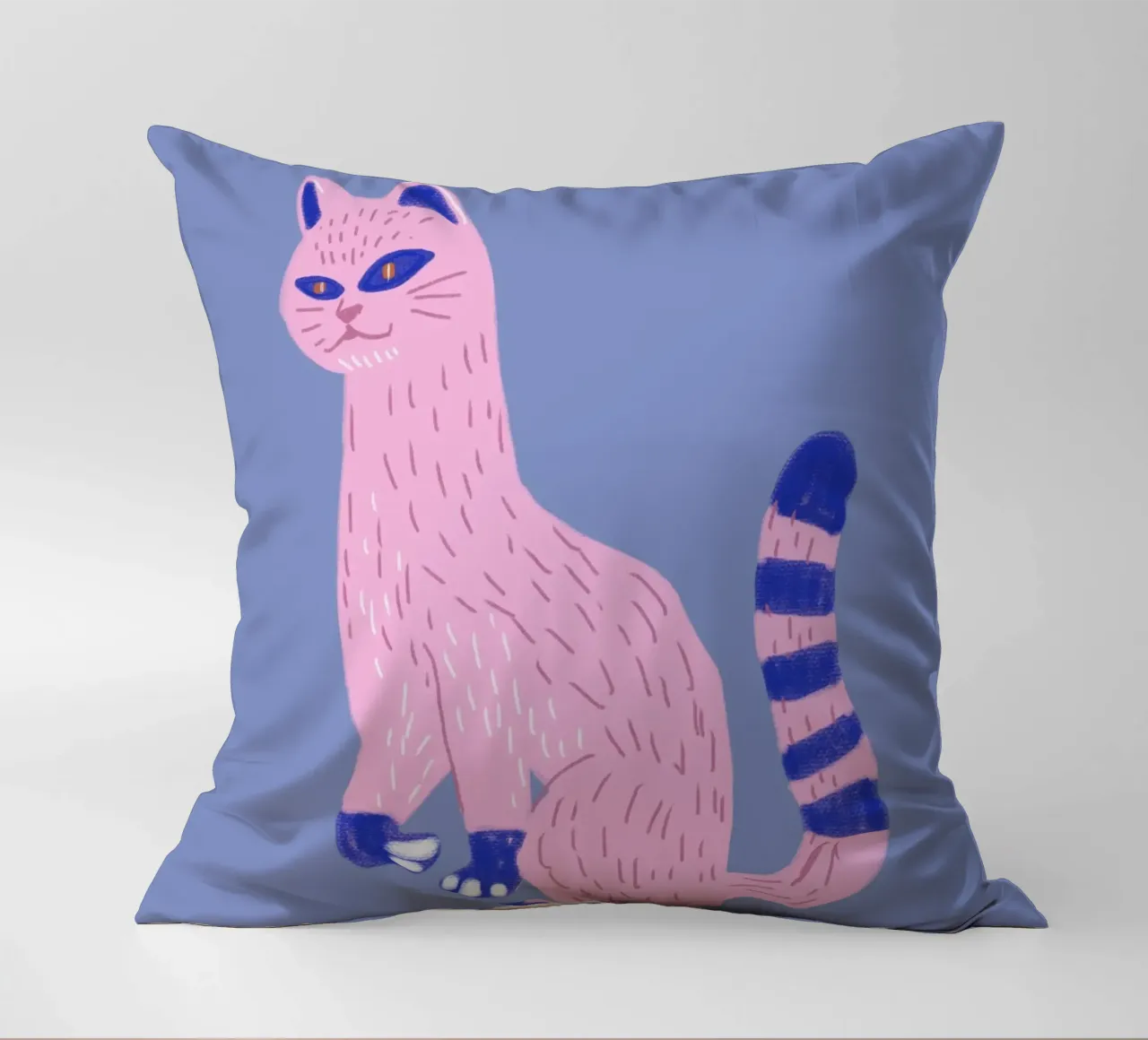 Gatto rosa raro cuscino da Little Dean