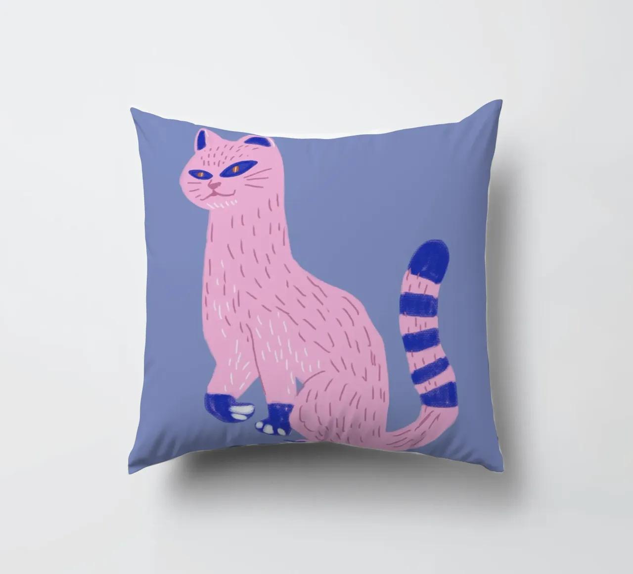Gatto rosa raro cuscino da Little Dean