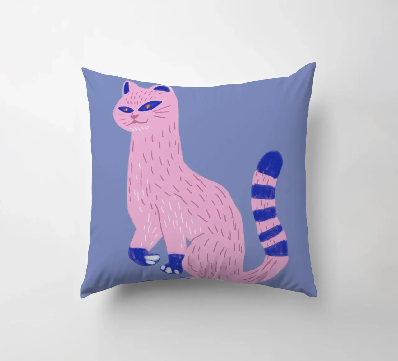 Gatto rosa raro cuscino da Little Dean
