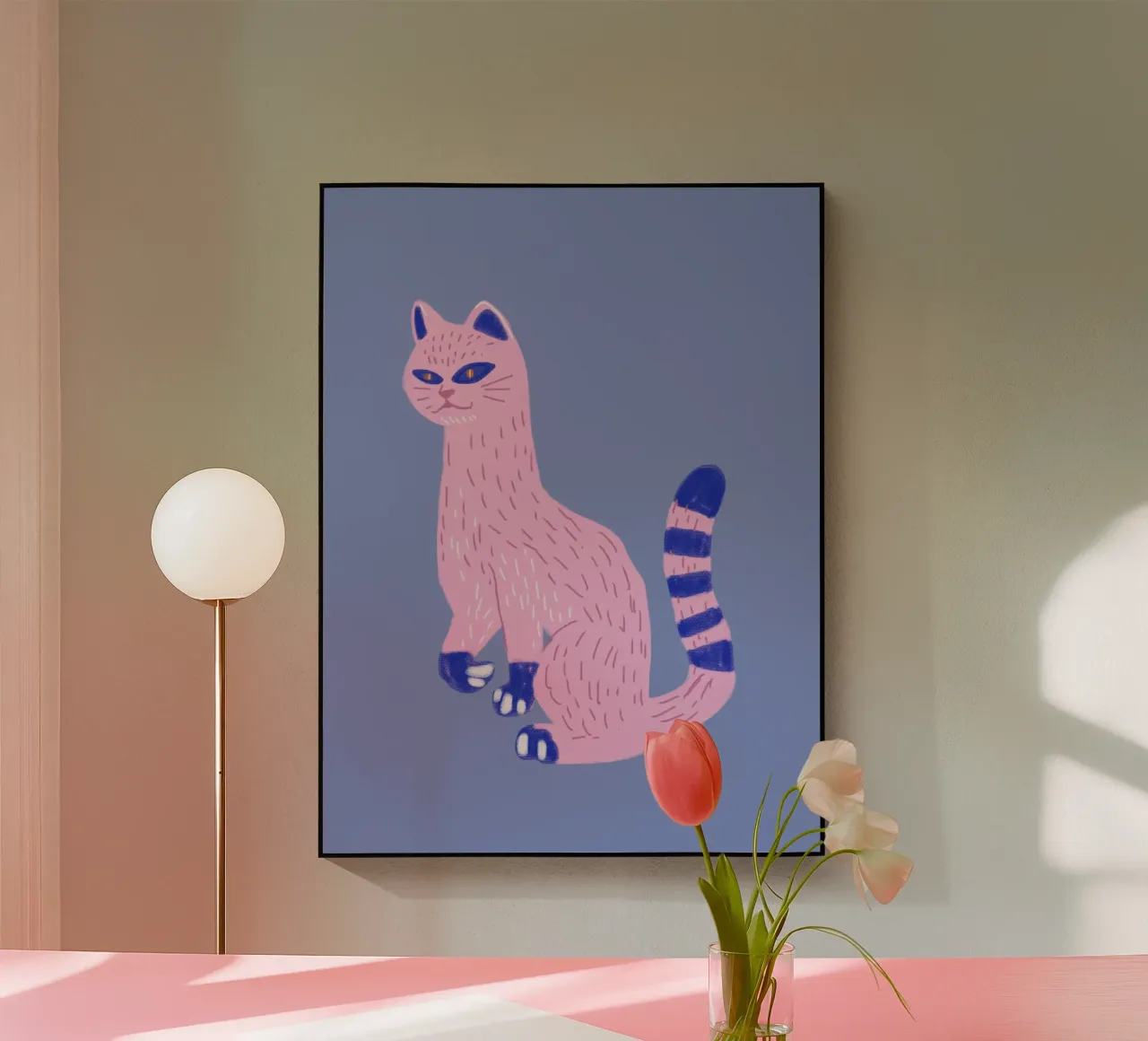 Gatto rosa raro plexiglass da Little Dean