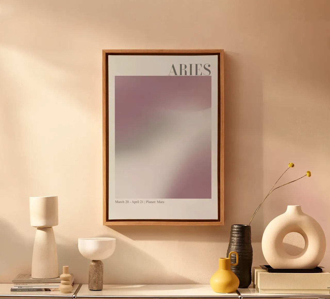 Aries Abstract Aura tela con Cornice a cassetta da cafelab