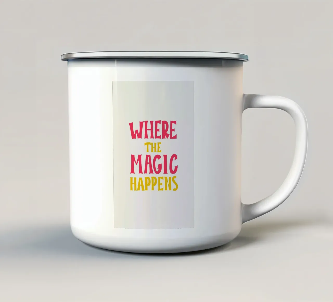 Where the magic happens tazza in smalto da Pure