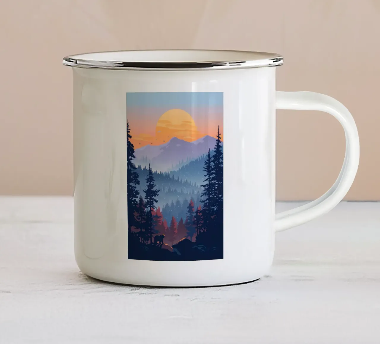 Foresta boreale tazza in smalto da book