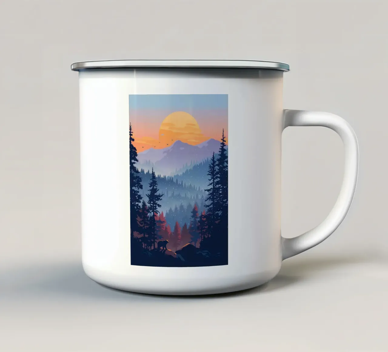 Foresta boreale tazza in smalto da book