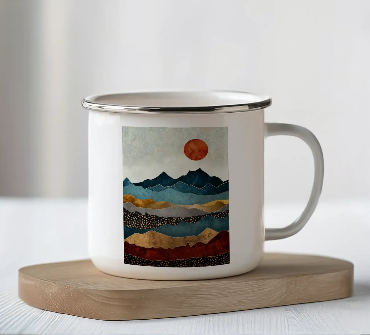 Crepuscolo d'ambra tazza in smalto da book