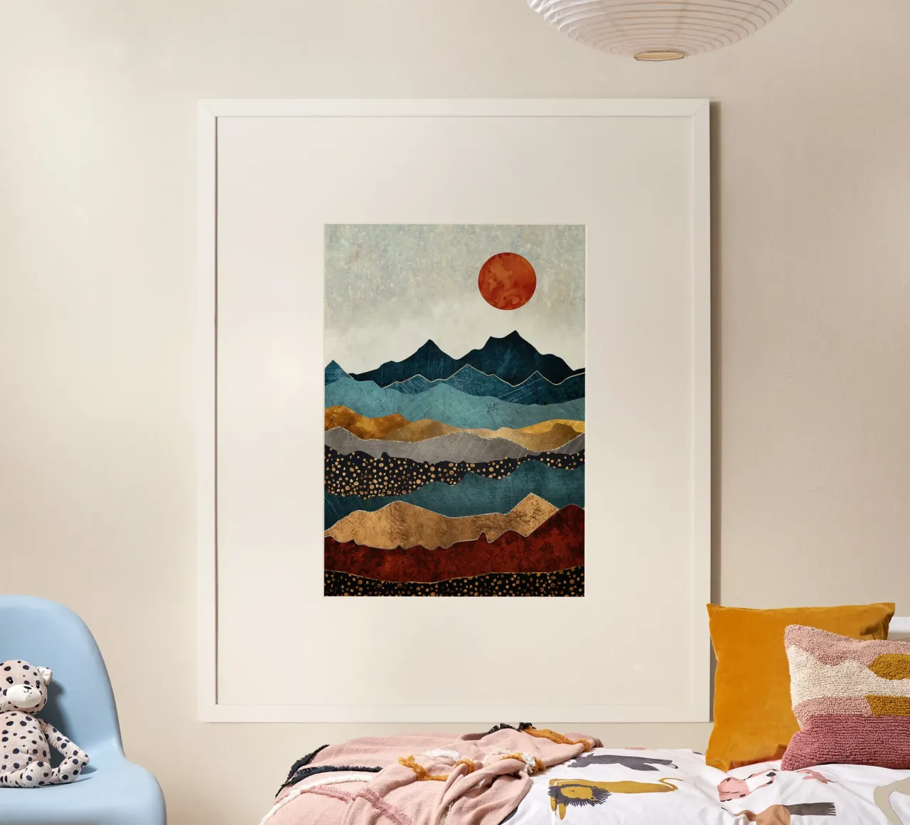 Crepuscolo d'ambra poster con telaio in plastica da book