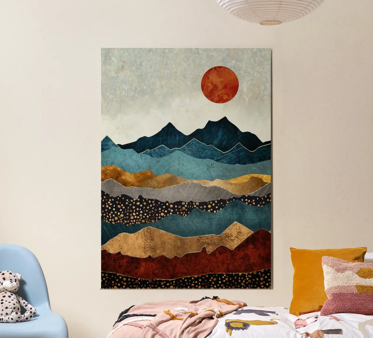 Crepuscolo d'ambra poster con telaio in plastica da book