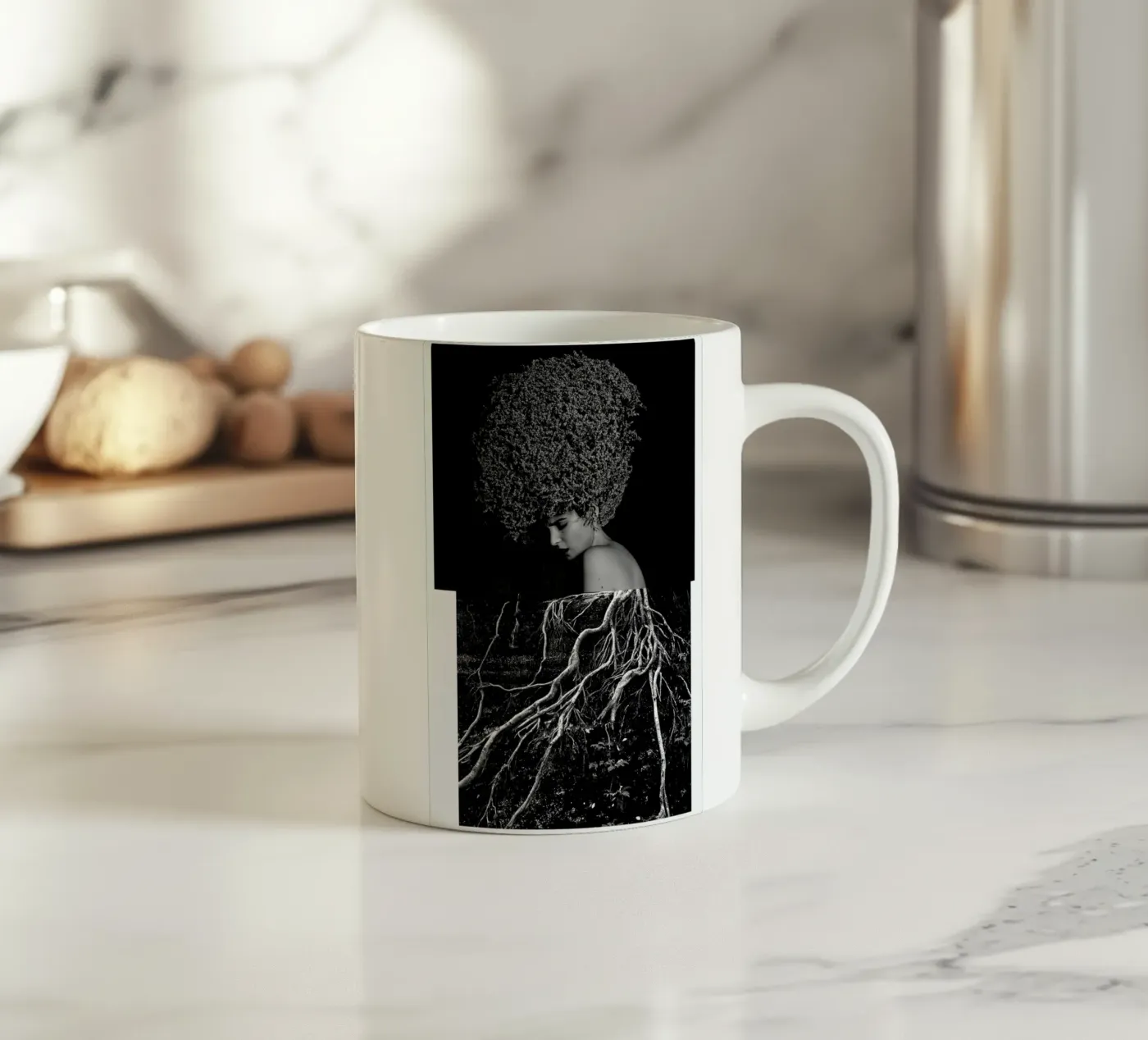 Roots ceramic mug by Taher Mhamdi