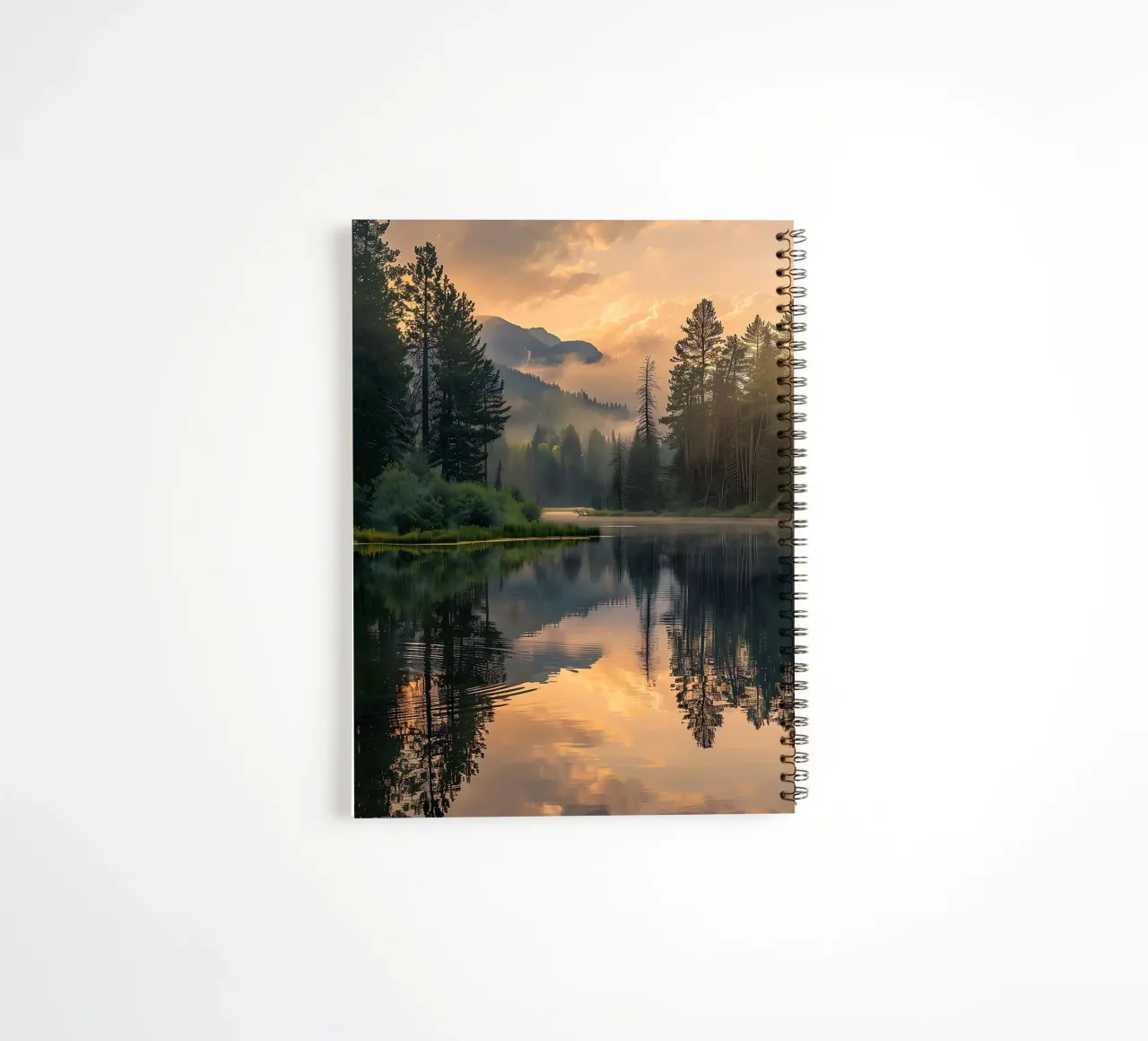 lake reflection mountains spiral notebook by book