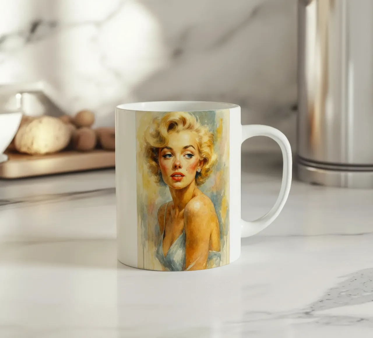 woman retro classic painting ceramic mug by pakazi