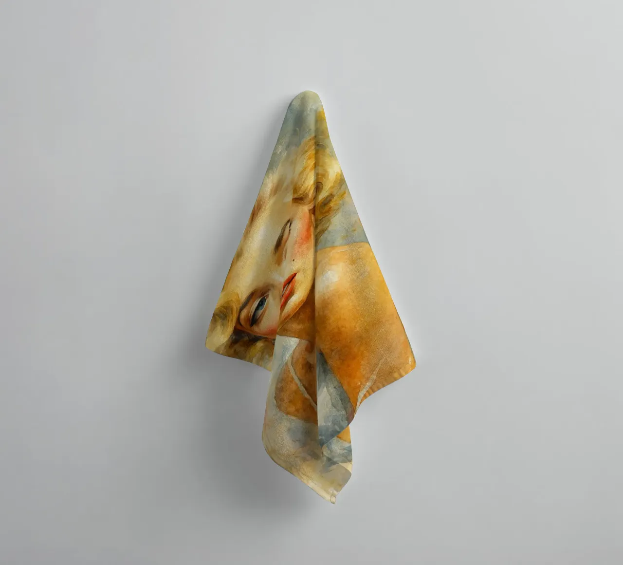 woman retro classic painting towel by pakazi
