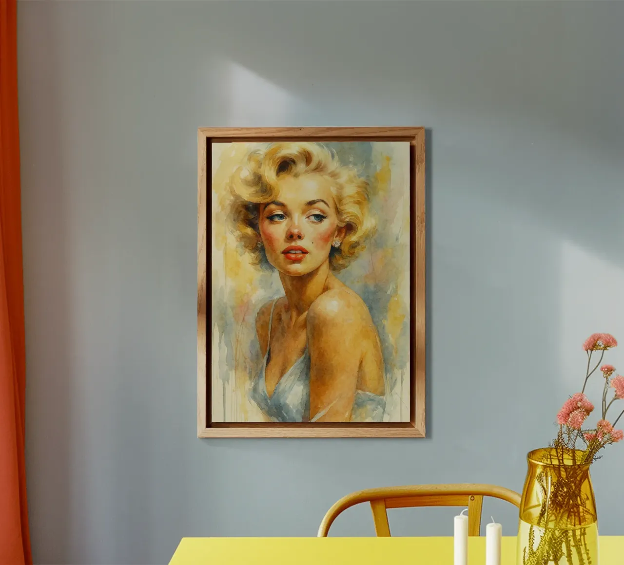 woman retro classic painting alu-dibond by pakazi