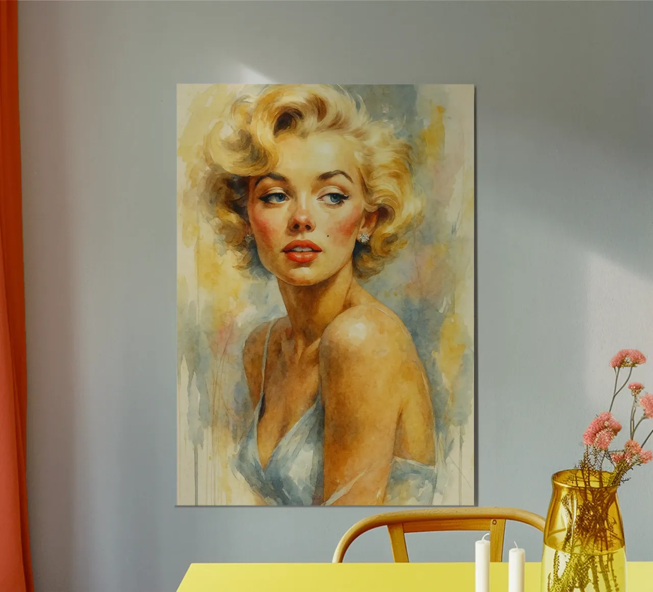 woman retro classic painting alu-dibond by pakazi