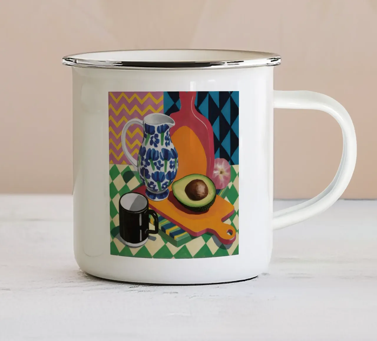 Natura morta di avocado tazza in smalto da Dawn Light