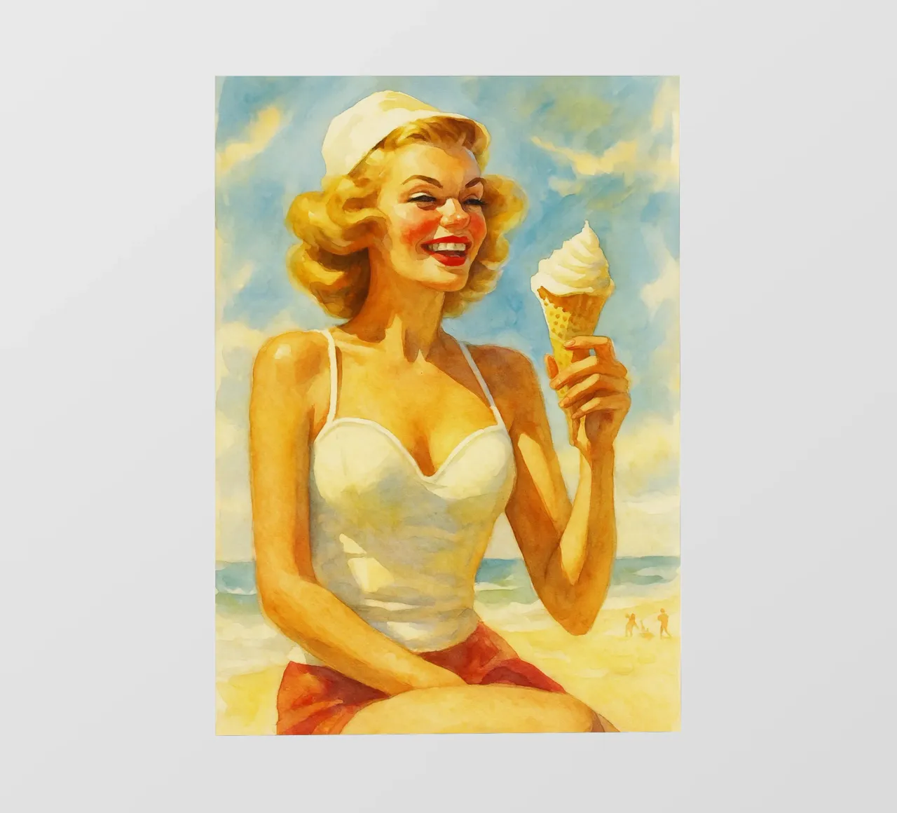 donne e gelato pittura classica retrò pellicola backlit da pakazi
