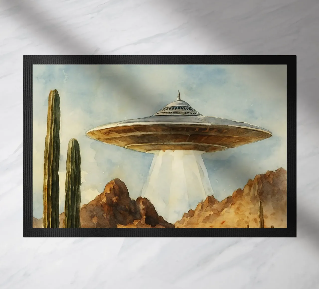 donne e ufo disegno retrò zerbino da pakazi