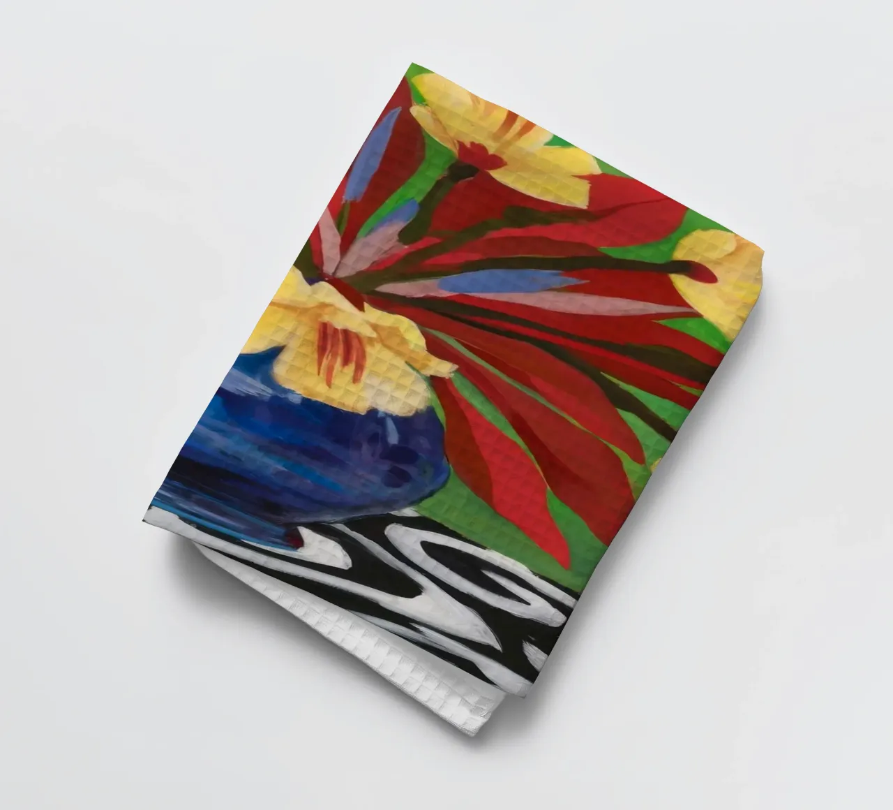 Midnight Bloom Burst tea towel by Dawn Light