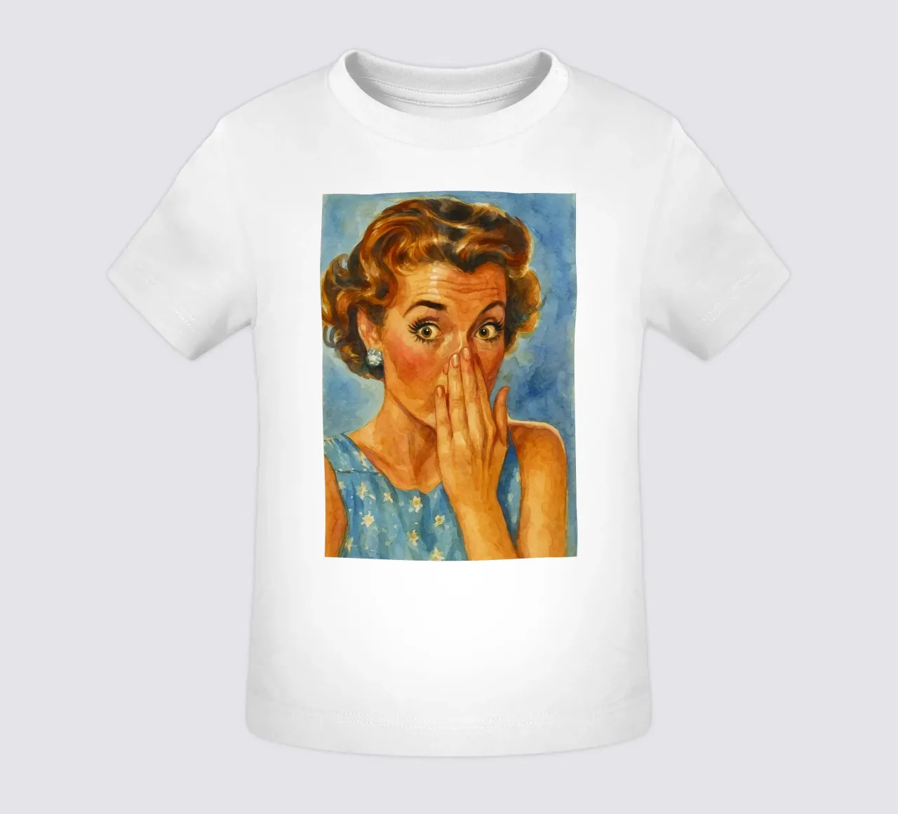 donne faccia cattivo odore in bagno retro pittura classica maglietta neonato da pakazi