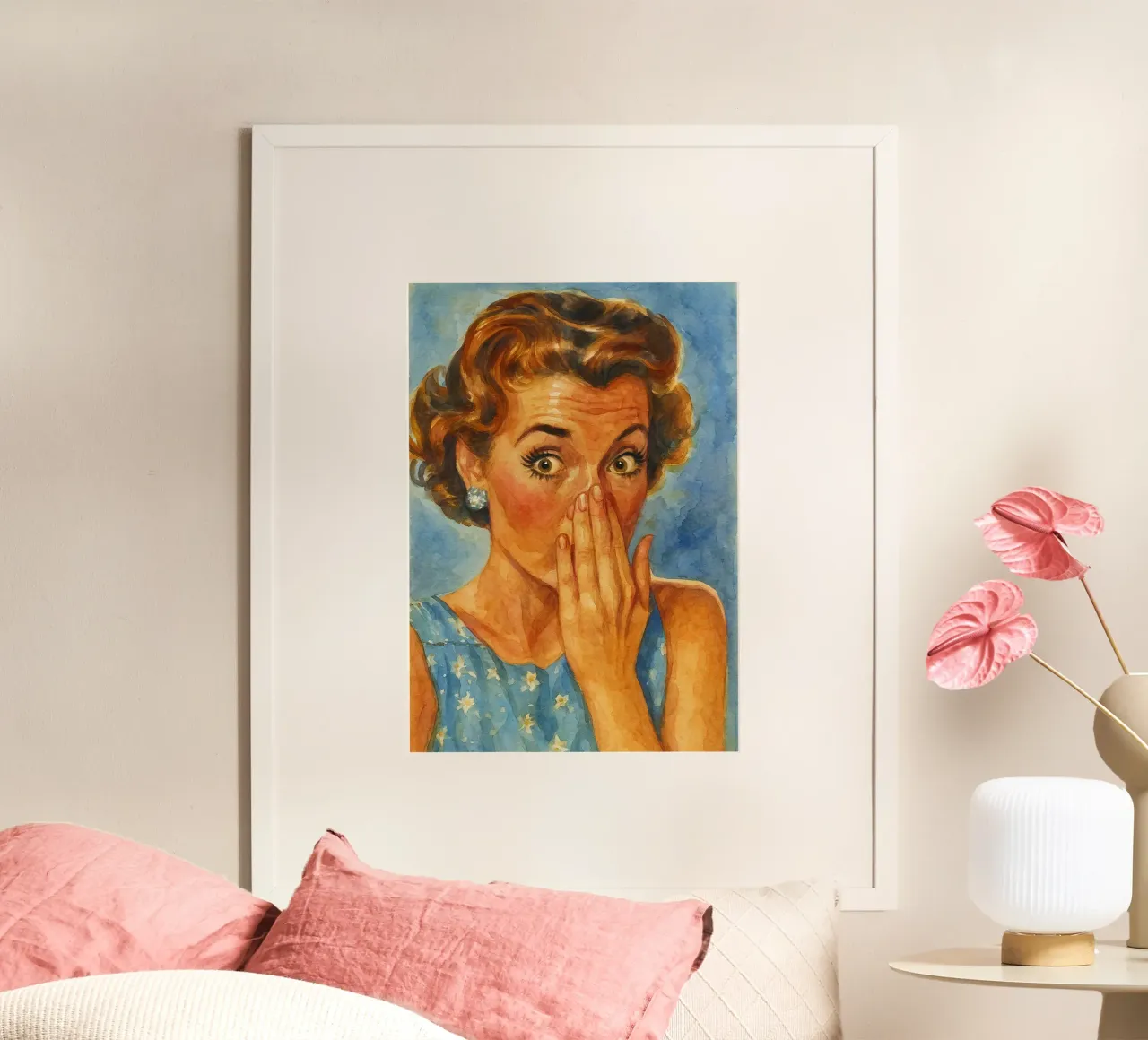 donne faccia cattivo odore in bagno retro pittura classica carta hahnemühle da pakazi