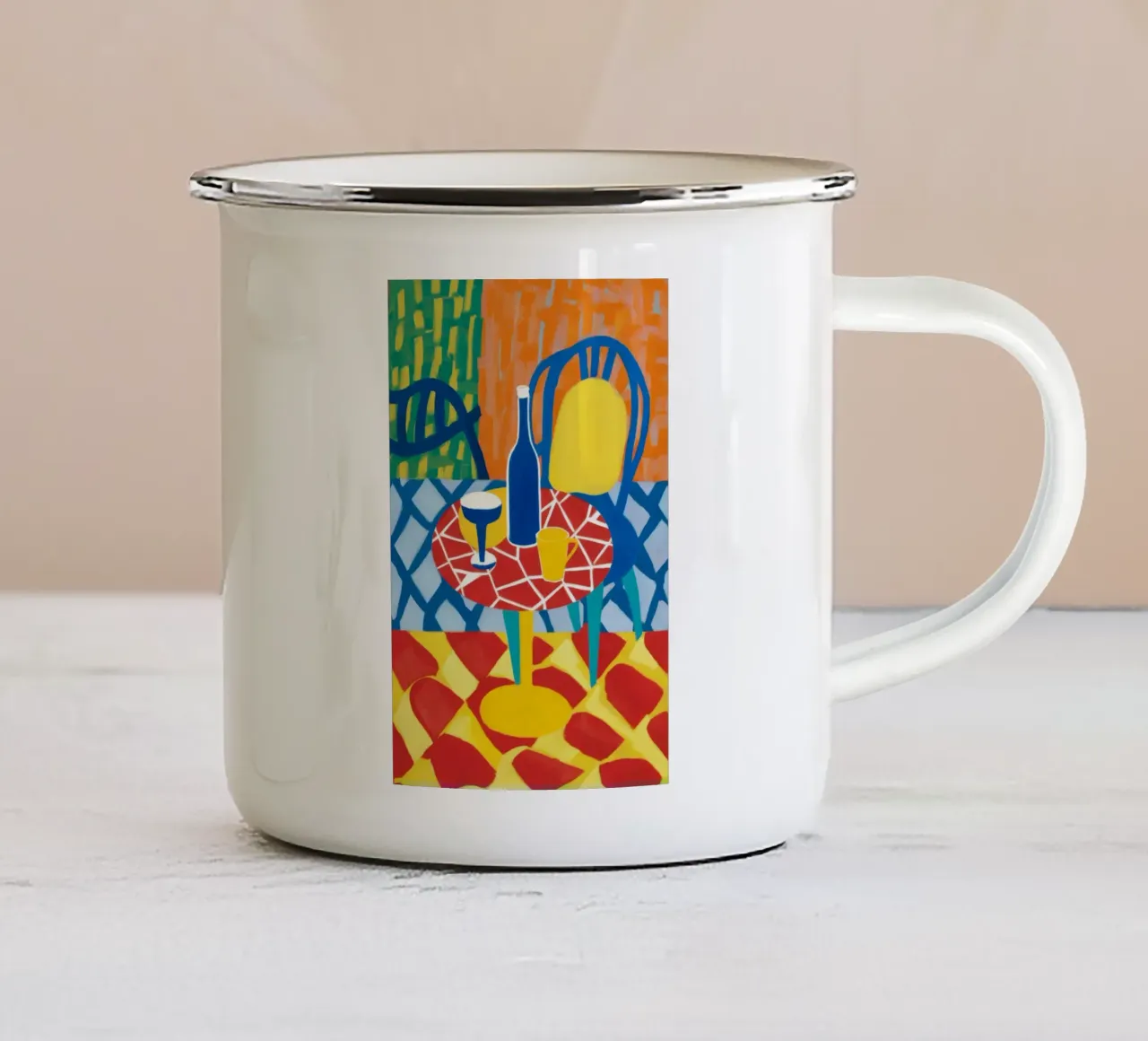 Sorso astratto in vimini tazza in smalto da Dawn Light