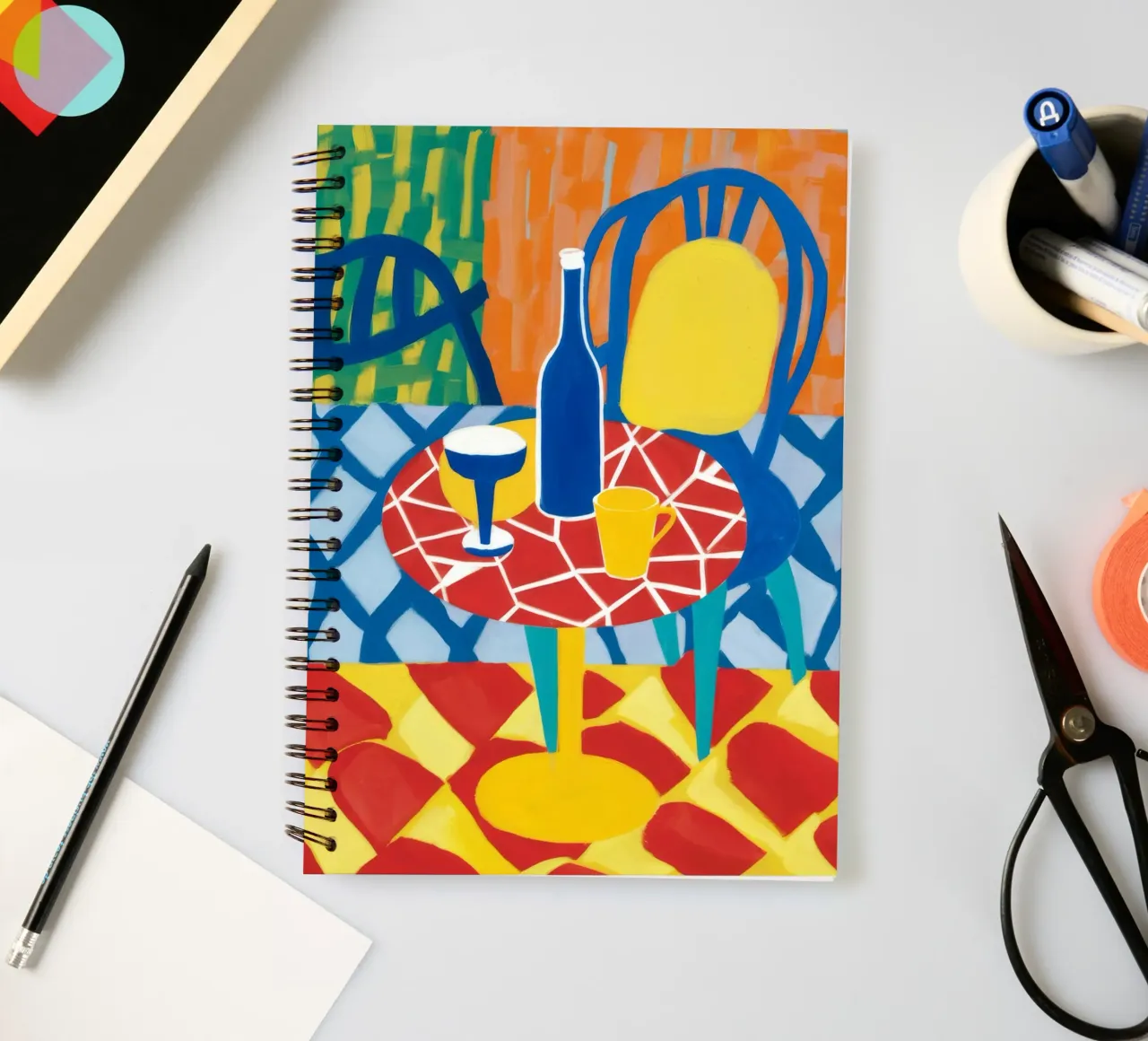 Abstract Wicker Sip spiral notebook by Dawn Light