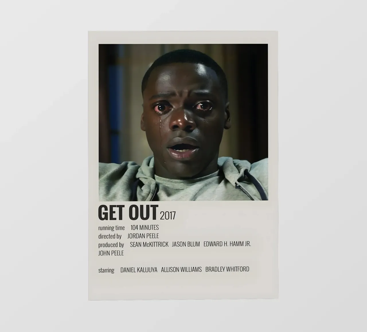 GET OUT 2017 pellicola backlit da MVFminimalist