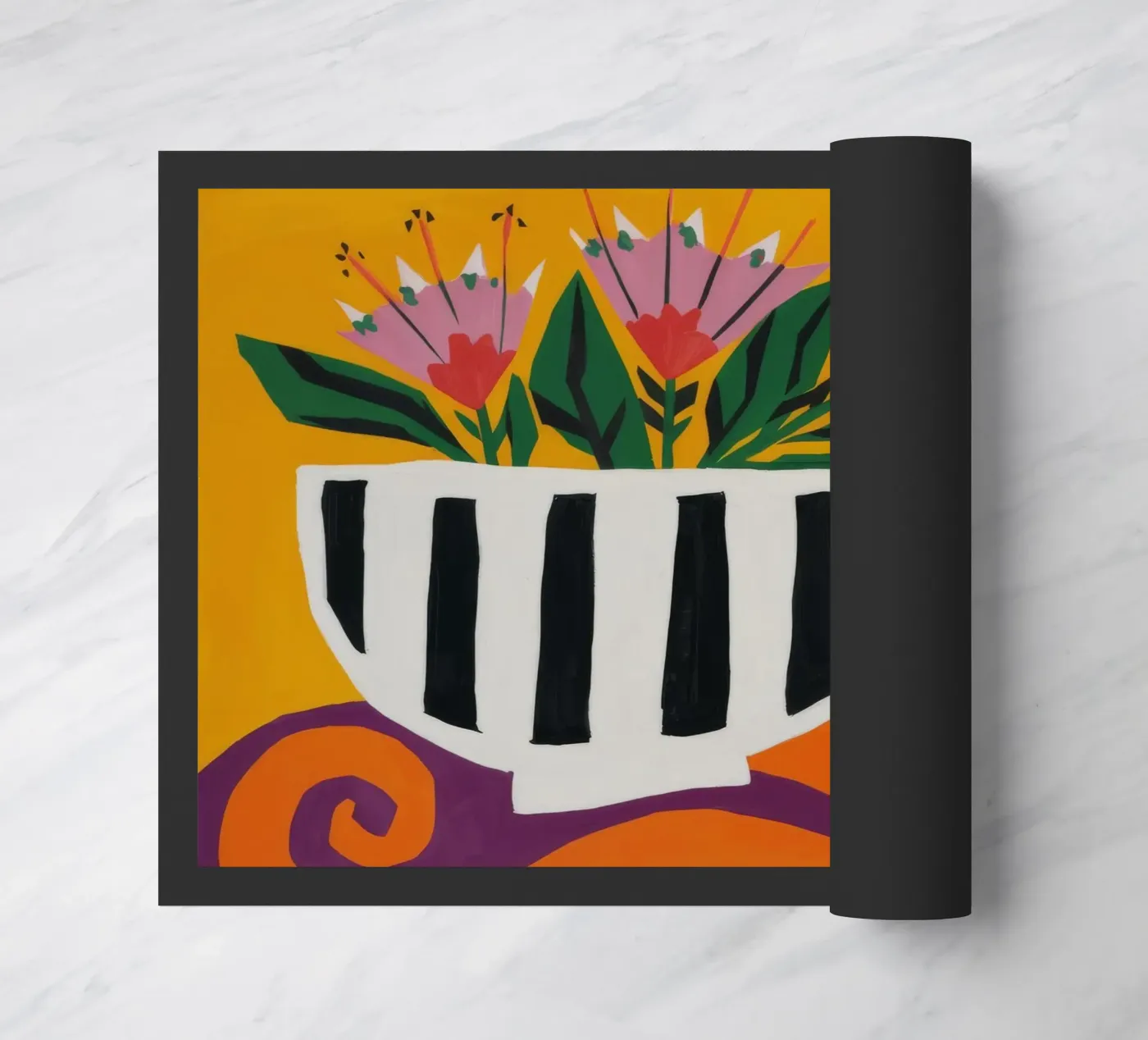 Striped Bloom Whimsy doormat by Dawn Light