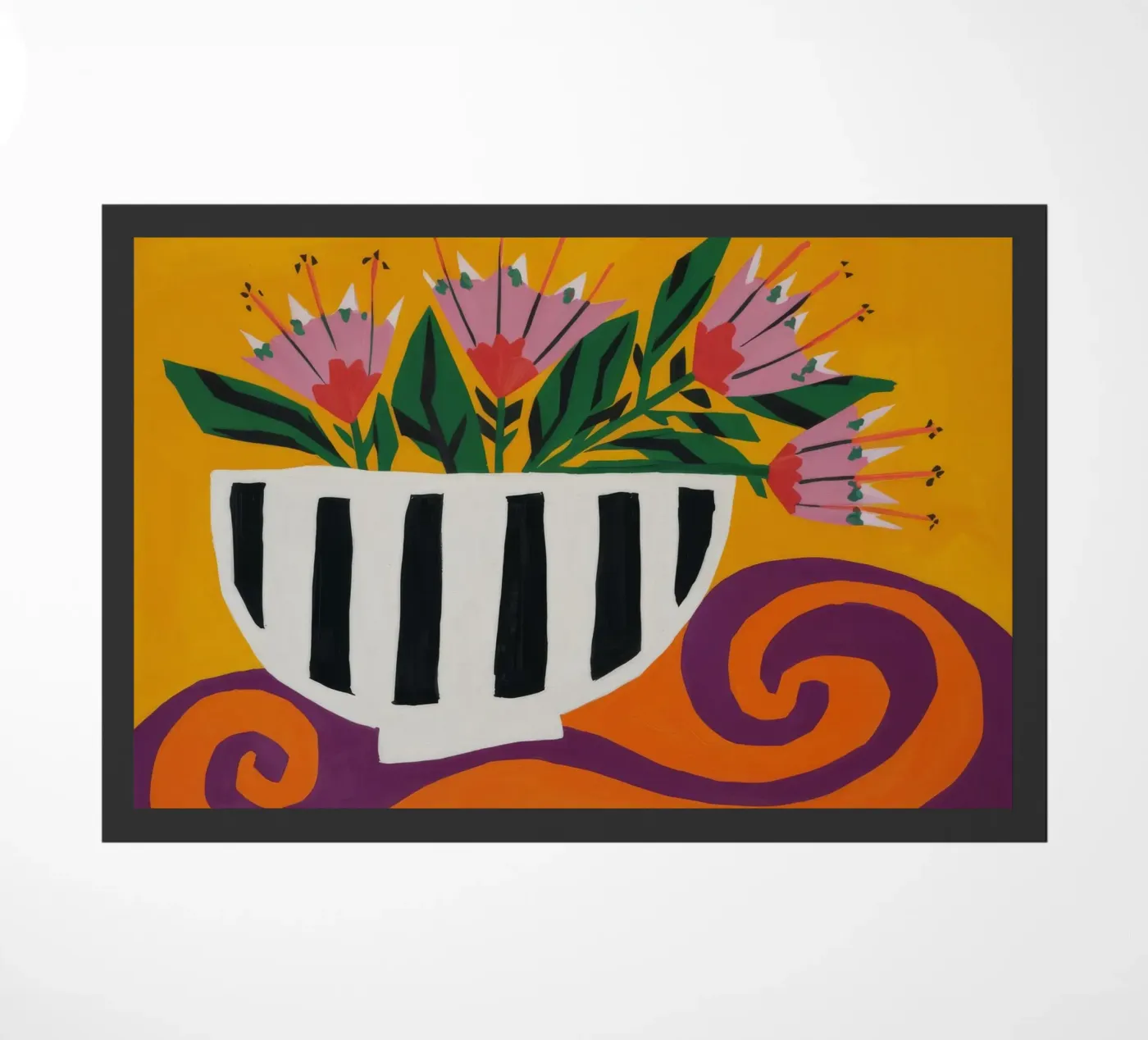 Striped Bloom Whimsy doormat by Dawn Light