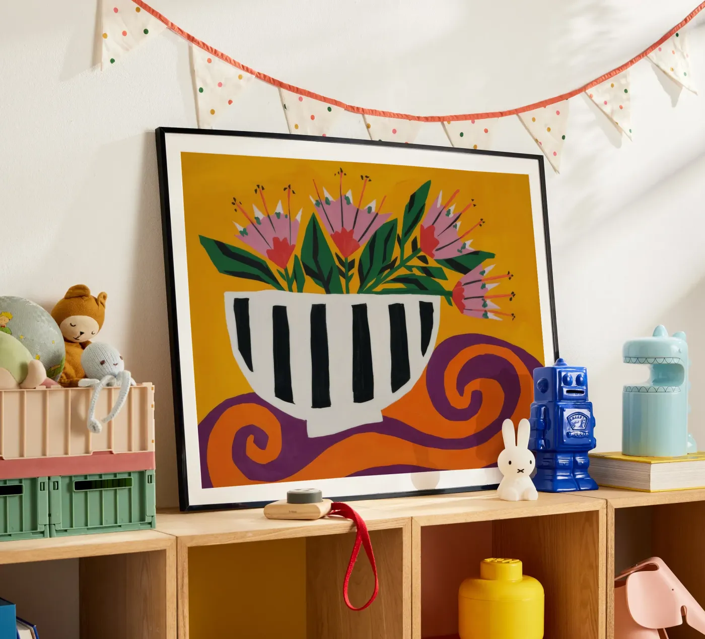 Striped Bloom Whimsy poster by Dawn Light