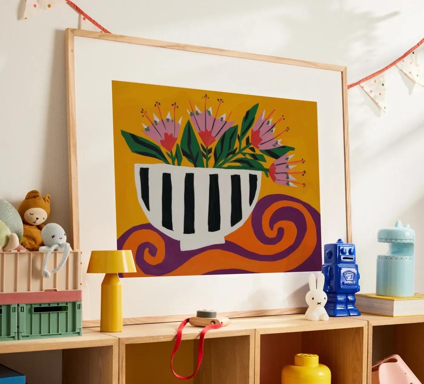 Striped Bloom Whimsy poster by Dawn Light