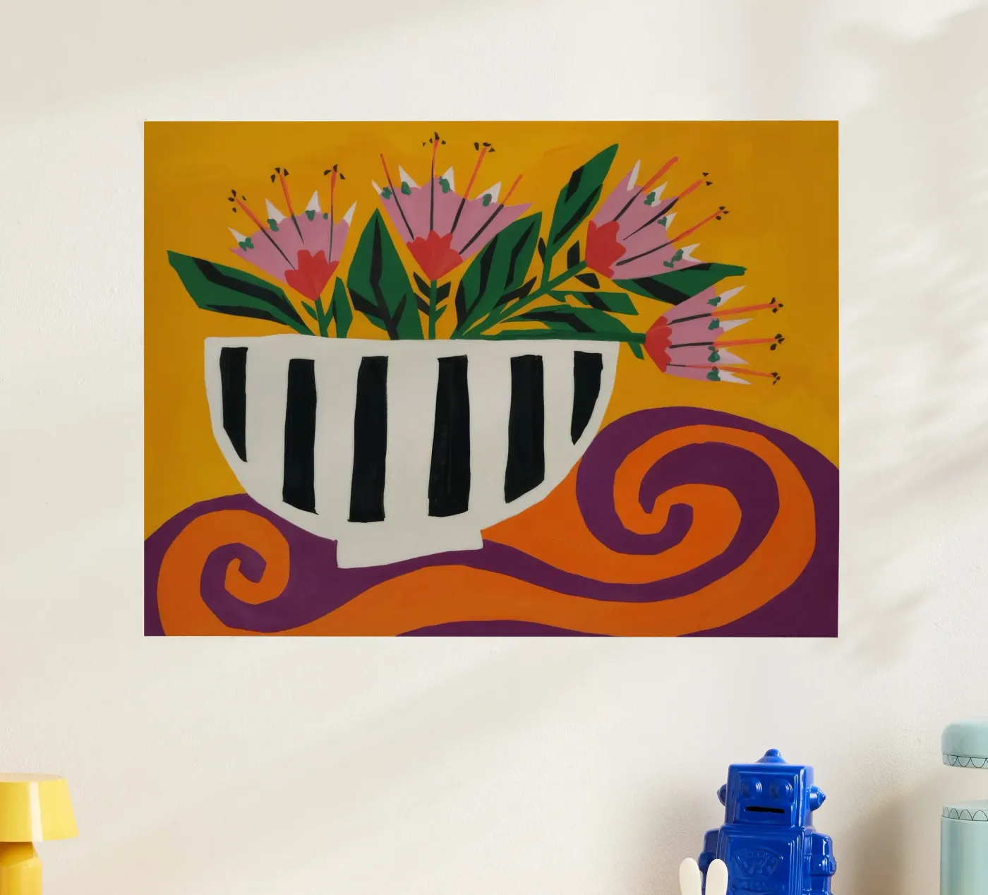 Striped Bloom Whimsy poster by Dawn Light