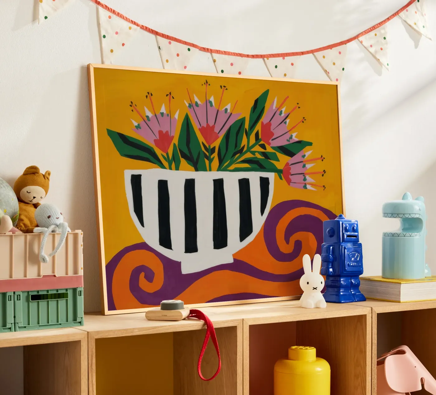 Striped Bloom Whimsy poster by Dawn Light