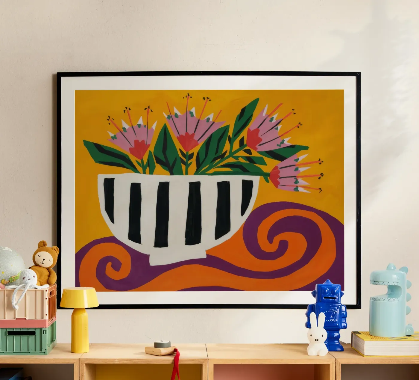 Striped Bloom Whimsy poster by Dawn Light