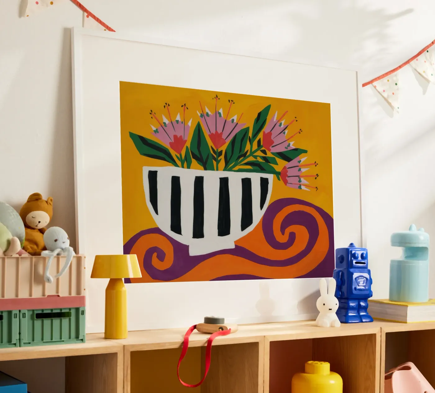 Striped Bloom Whimsy poster by Dawn Light
