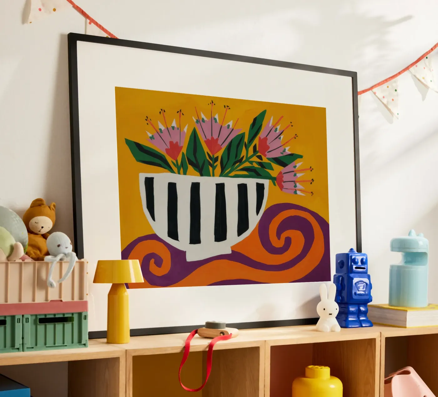 Striped Bloom Whimsy poster by Dawn Light