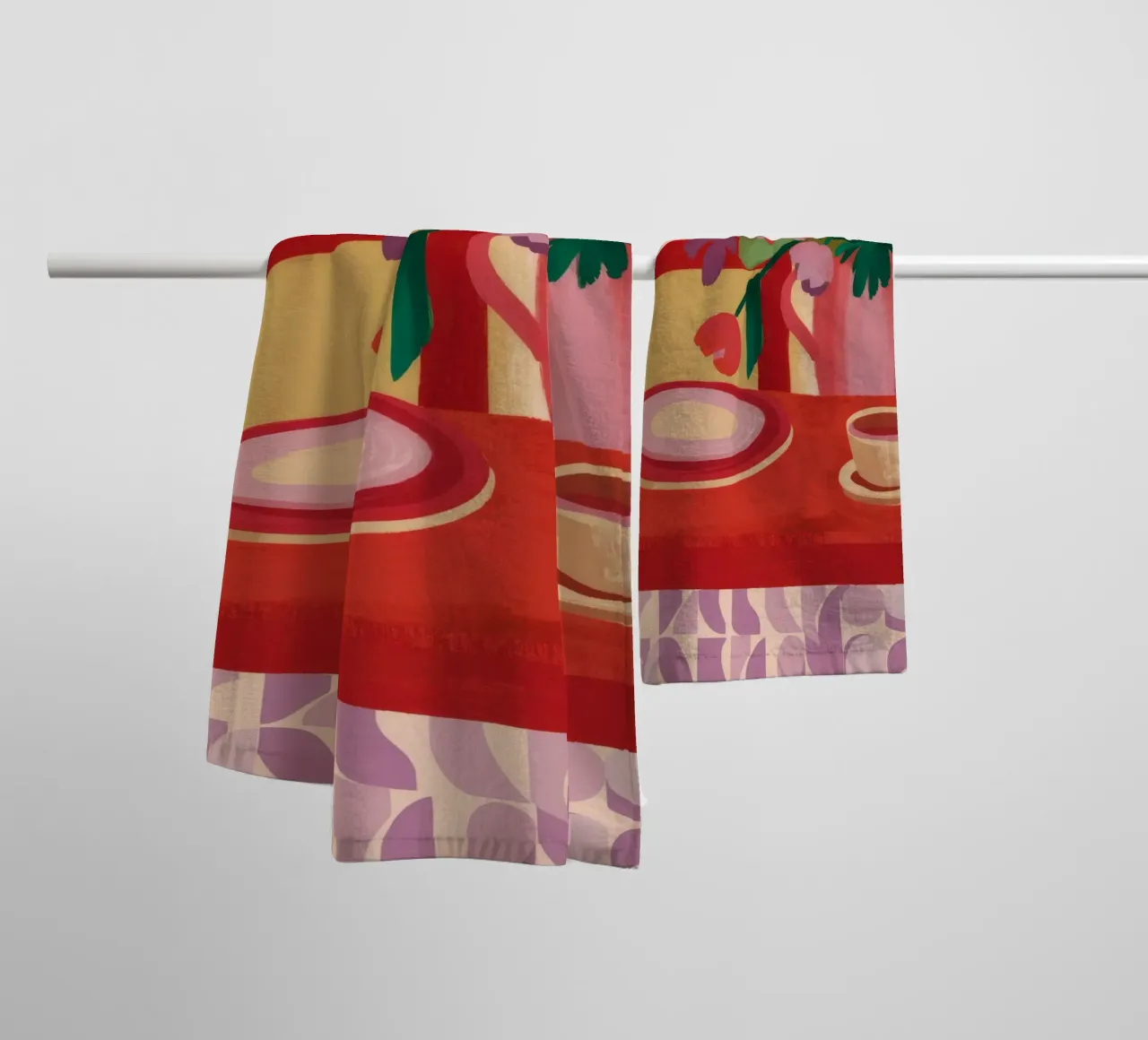 Crimson Morning Stillness towel by Fable Tempa