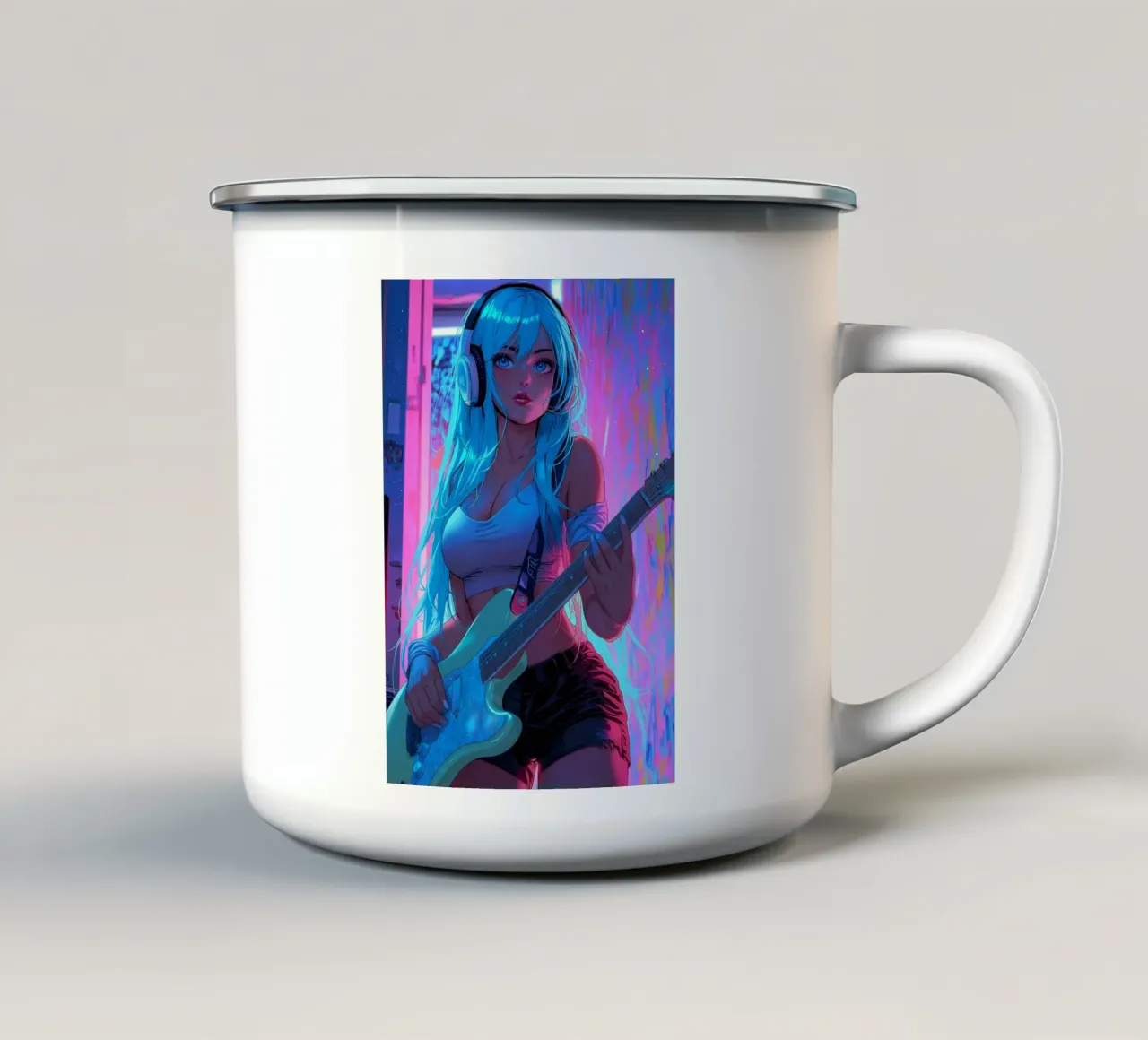 Bella ragazza Anime tazza in smalto da Fleur de Lys