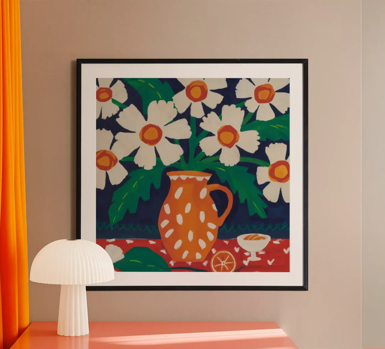 Abbondanza di margherite d'avorio poster con telaio in plastica da Fable Tempa