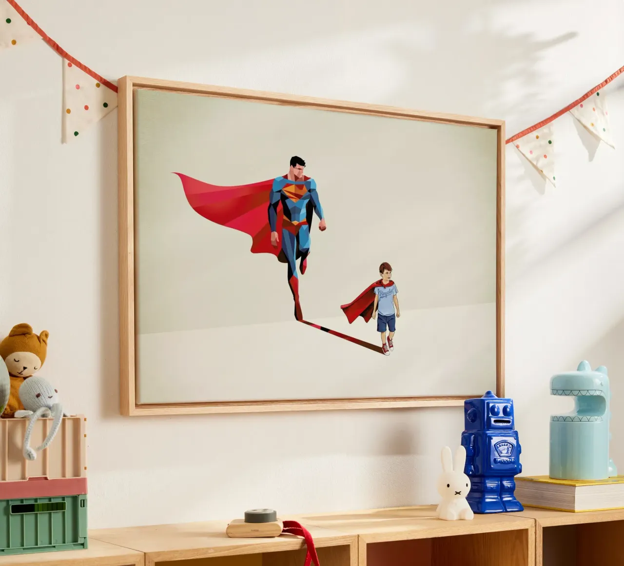 Super Shadows Boy Of Tomorrow tela con Cornice a cassetta da Jason Ratliff