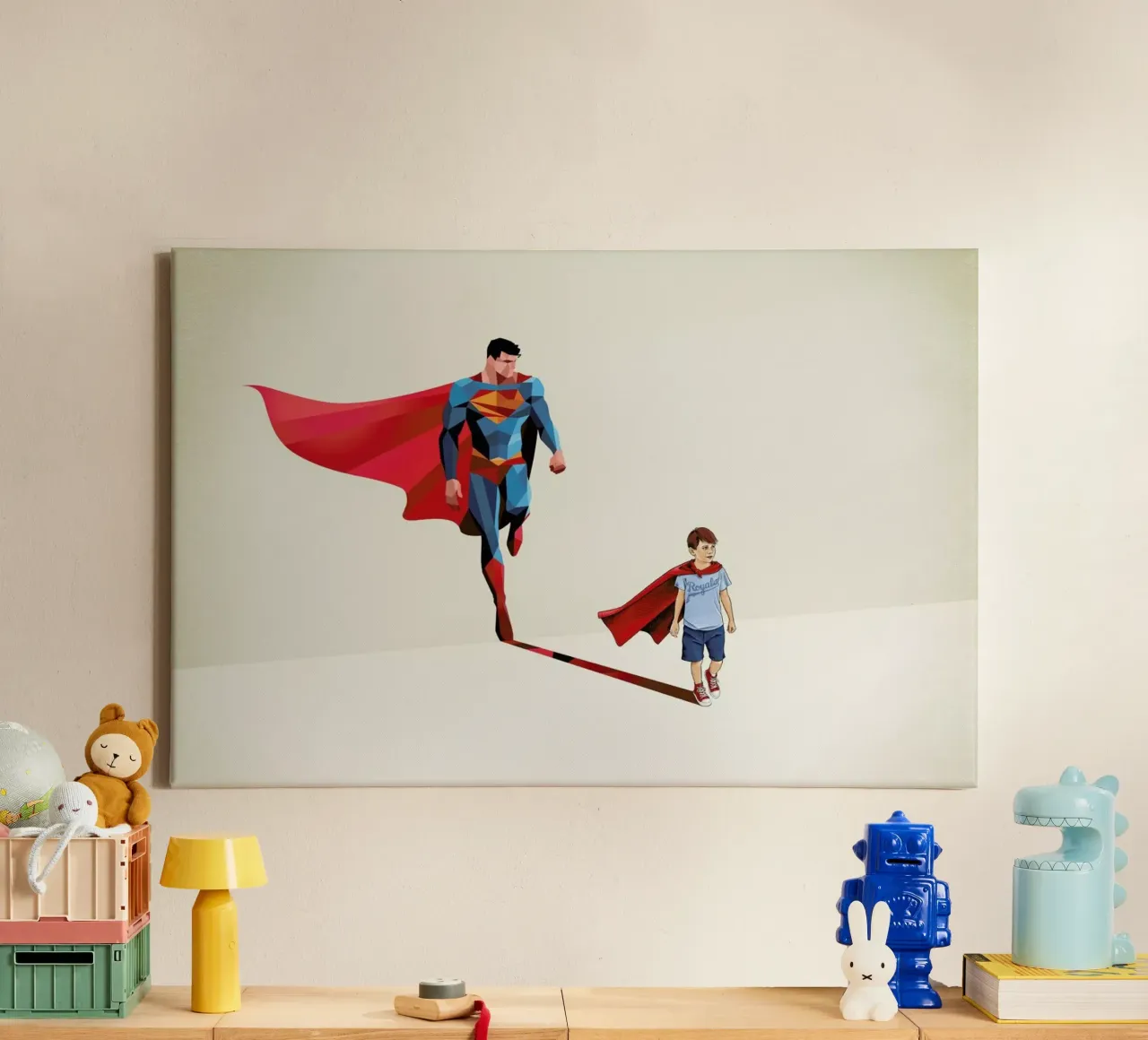 Super Shadows Boy Of Tomorrow tela con Cornice a cassetta da Jason Ratliff