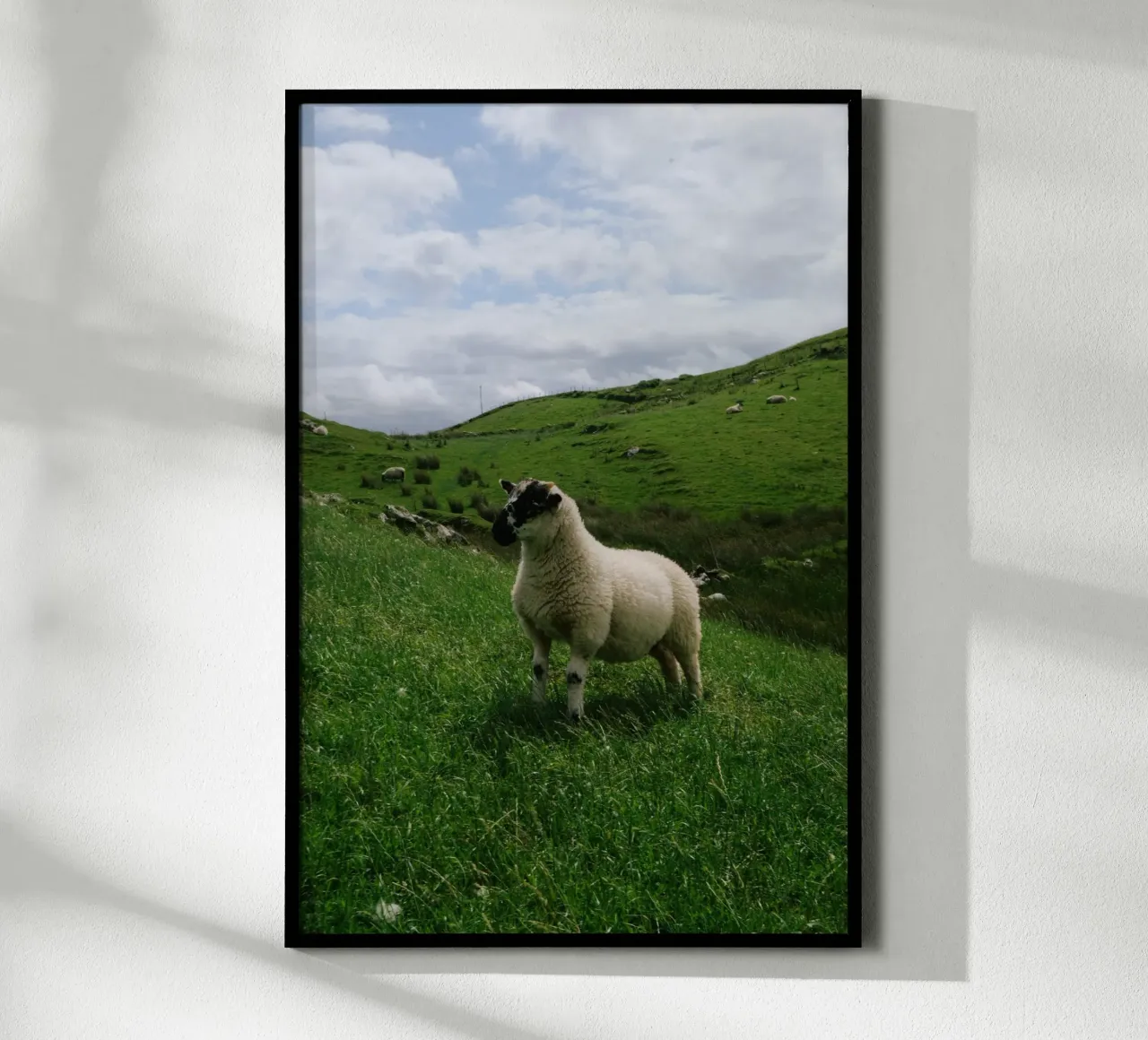 Happy Sheep poster con telaio in plastica da The Wild Creative Studio
