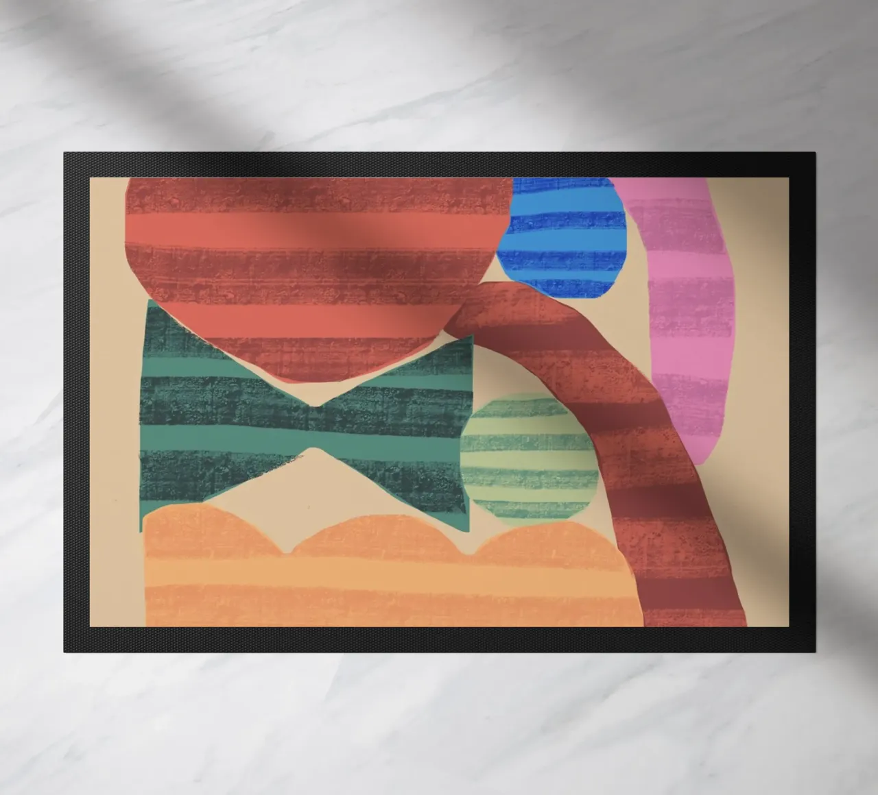 Playful shapes composition 1 doormat by Little Dean