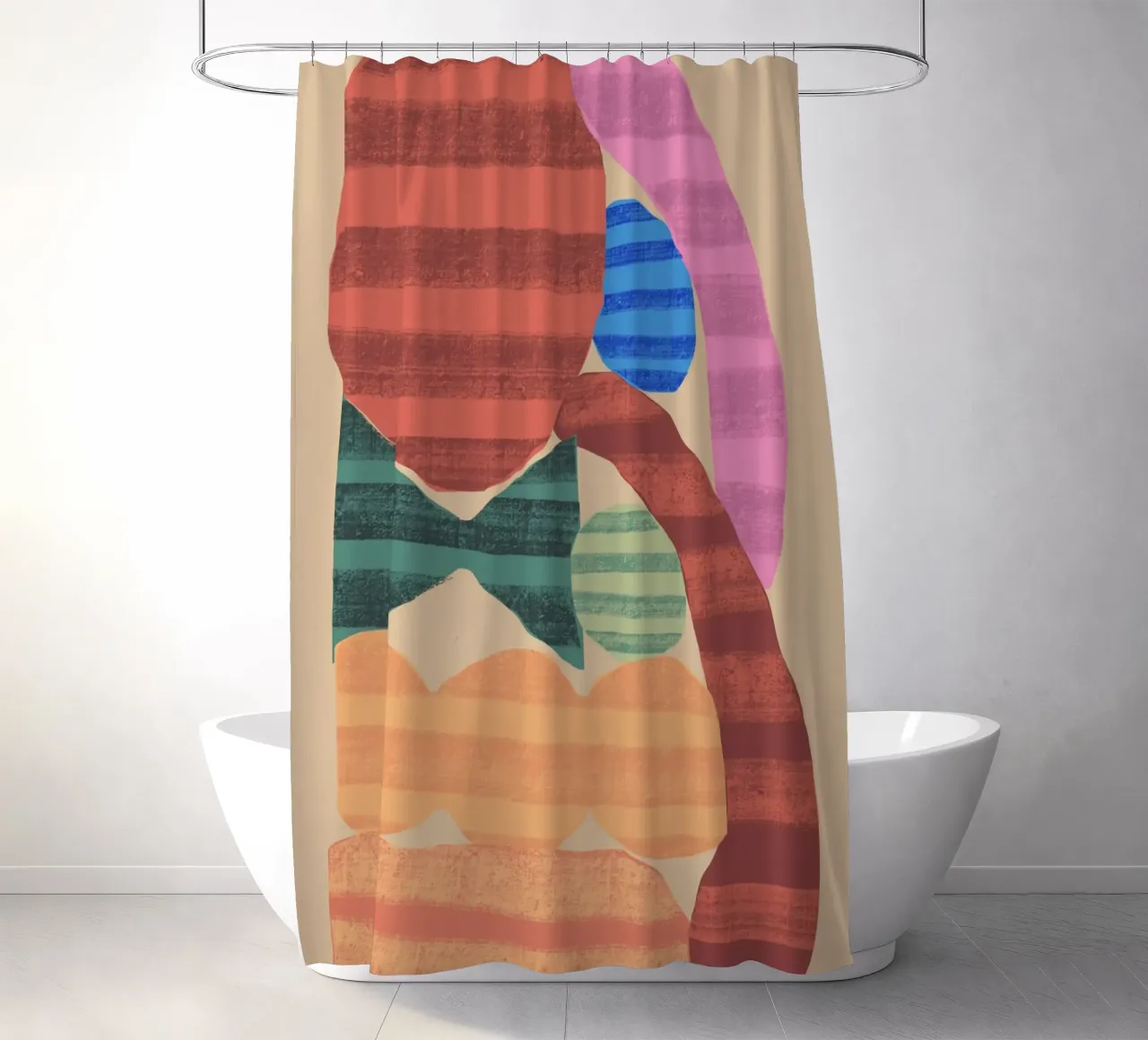 Forme giocose composizione 1 tenda da doccia da Little Dean