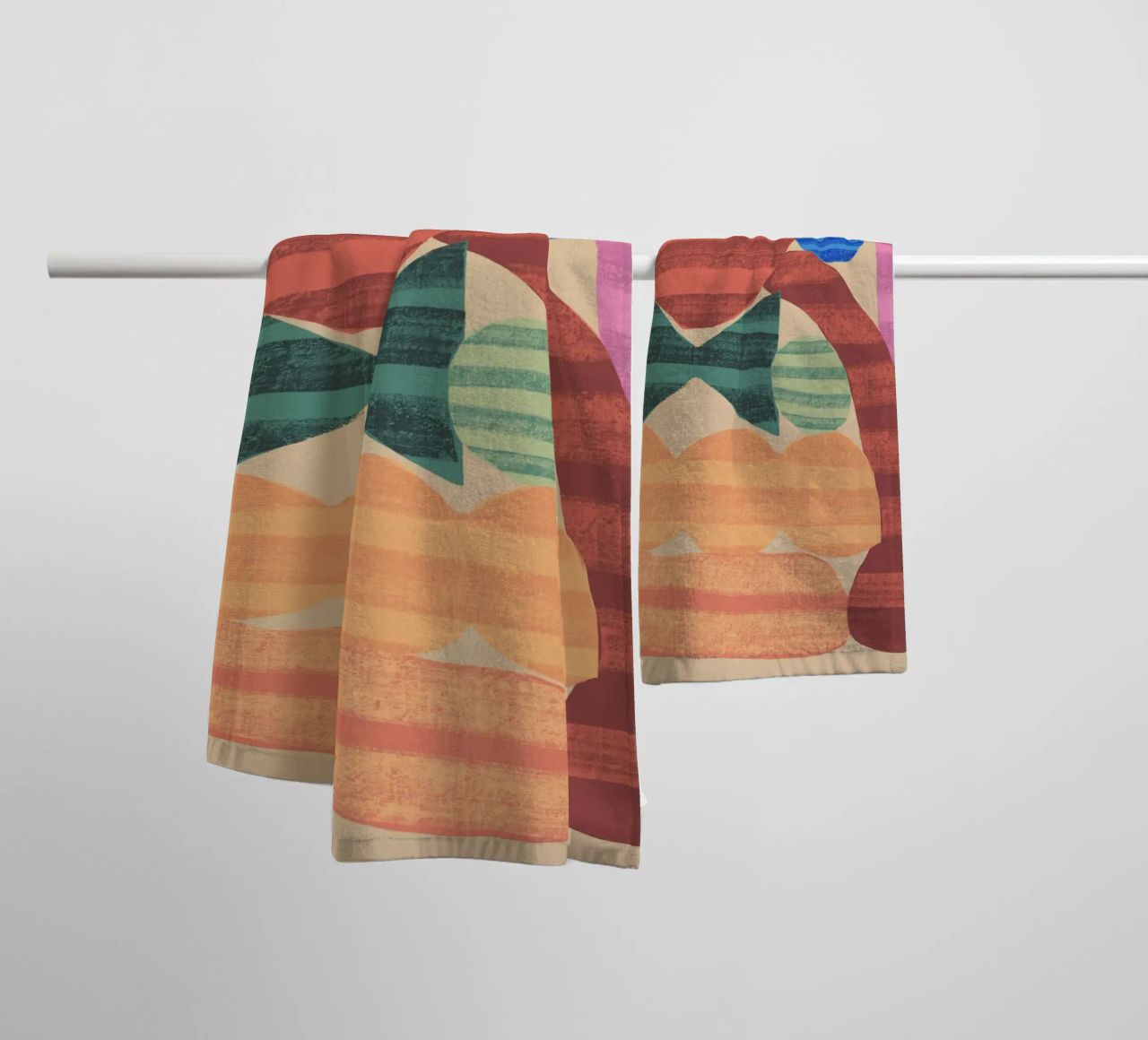 Playful shapes composition 1 towel by Little Dean