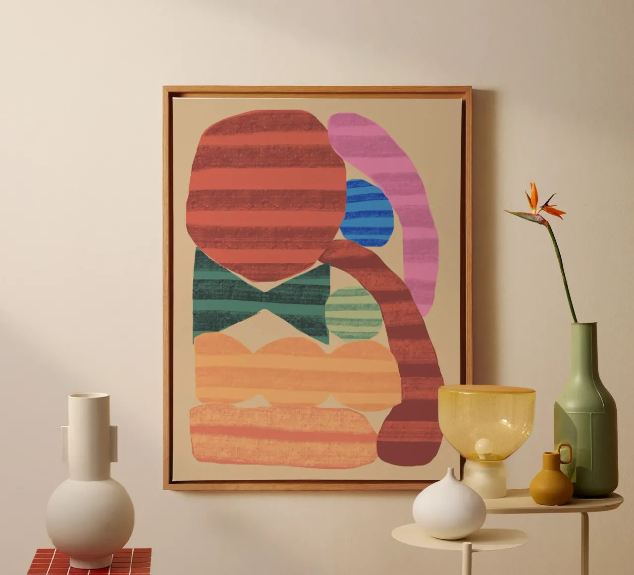 Speelse vormen compositie 1 canvas van Little Dean