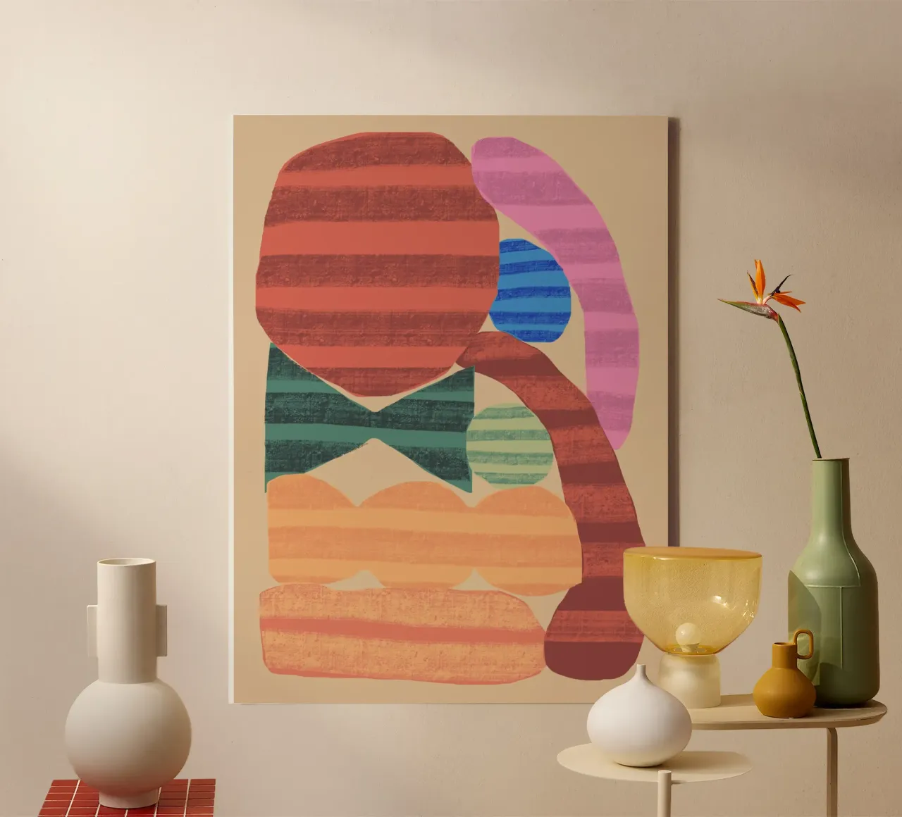 Speelse vormen compositie 1 canvas van Little Dean